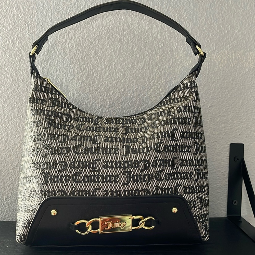 Juicy Couture purse faux leather zip top closure gold tone hardware